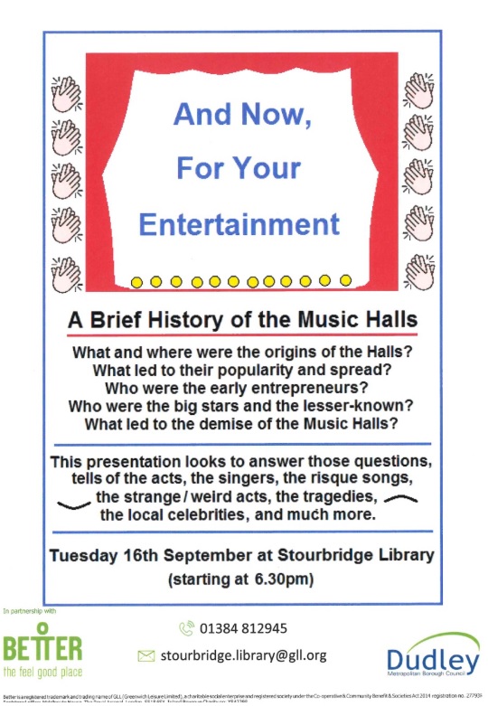 Stourbridge Library - A Brief History of The Music Halls